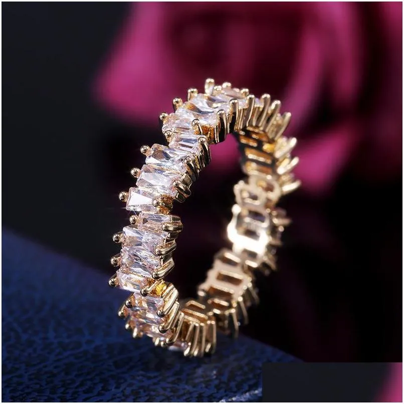  arrival sparkling diamond engagement ring womens elegant irregular white cubic zirconia paved birthday jewelry gift