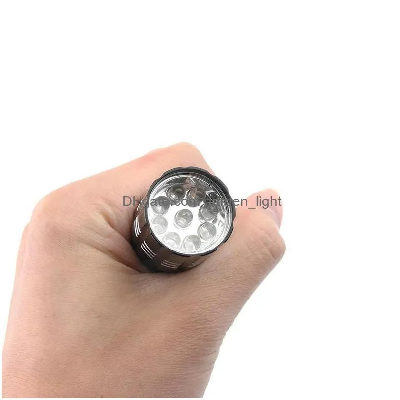 mini alumminum uv ultra violet 9 led flashlight blacklight super bright torch light lamp portable money detector