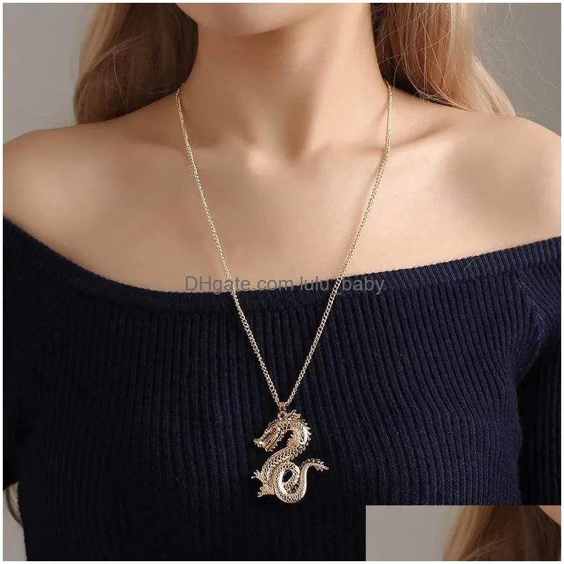 europe fashion jewelry dragon pendant necklace vintage dragon necklaces