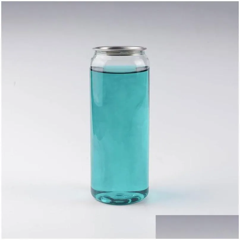 plastic beverage bottle pop can 350ml 500ml 650ml ringpull can round water bottles disposable food grade pet juice cups b3