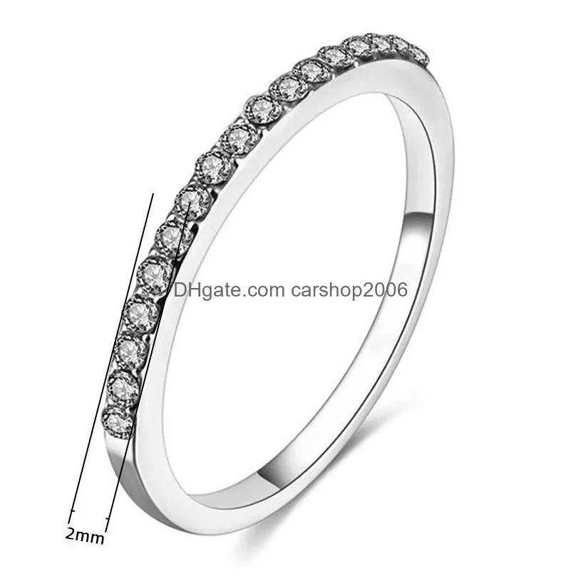 fashion jewelry women simple ring zircon finger ring
