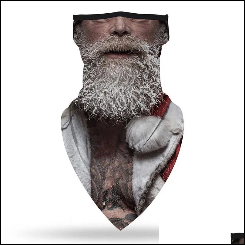 christmas face scarf santa claus print seamless earhook sports scarf neck tube face hiking scarves riding face cover