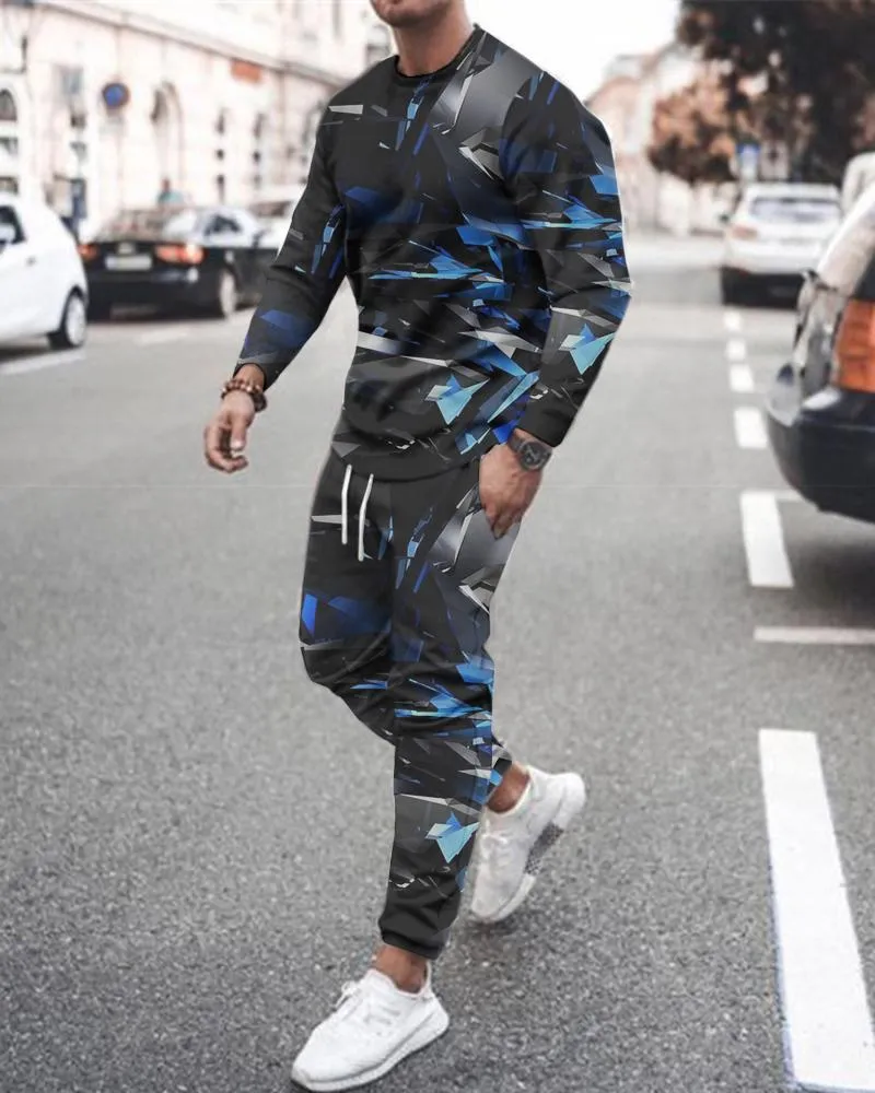 Men's Tracksuits Spring Autumn Men's Tracksuit Long Sleeve TShirt Trousers Set Fashion Suit Oversized Streetwear Casual Clothing Outdoor Outfit 220930