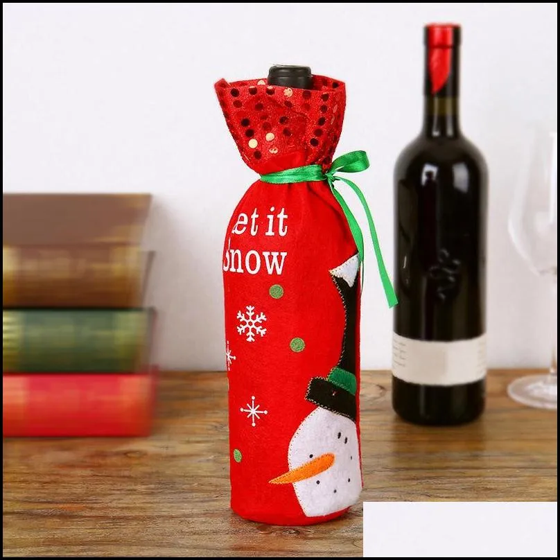 christmas gift decoration christmas wine bottle cover elder elk snowman wine bottle bag christmas wine bottle decoration cover free