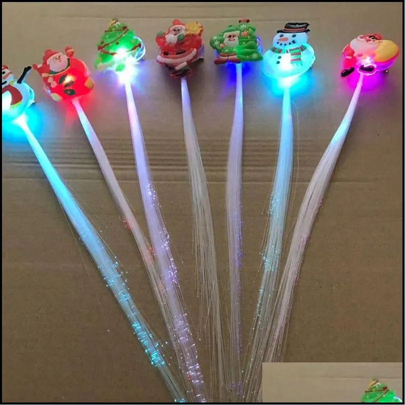 creative colorful luminous braids for christmas party led fiber braids party flashing props