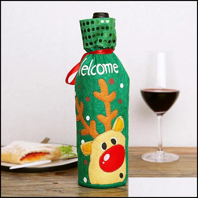 christmas gift decoration christmas wine bottle cover elder elk snowman wine bottle bag christmas wine bottle decoration cover free