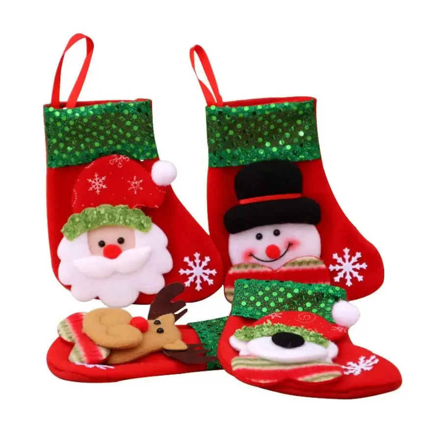16x12cm christmas stockings gift bags creativity santa claus stocking xmas tree decorative christmas socks bag