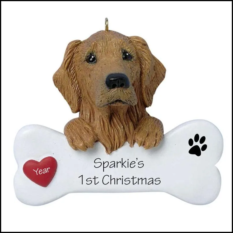 2022 diy handwritten greetings christmas tree decoration resin pendant dog series christmas room decor xmas gift