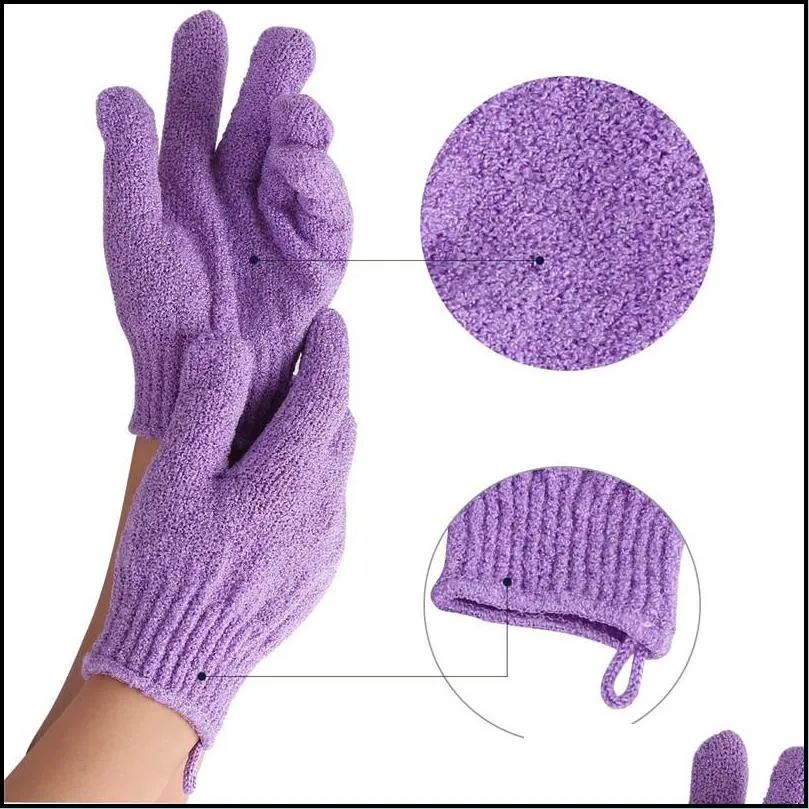 exfoliating bath glove nylon shower wash cloth showers scrubber back scrub gloves moisturizing spa massage dead skin cell remover