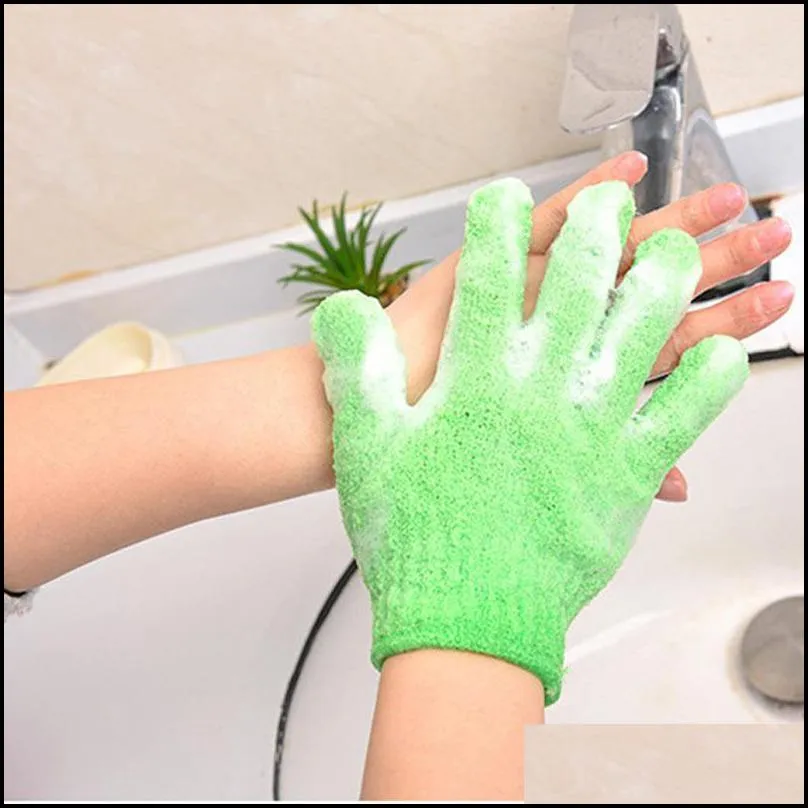 exfoliating bath glove nylon shower wash cloth showers scrubber back scrub gloves moisturizing spa massage dead skin cell remover