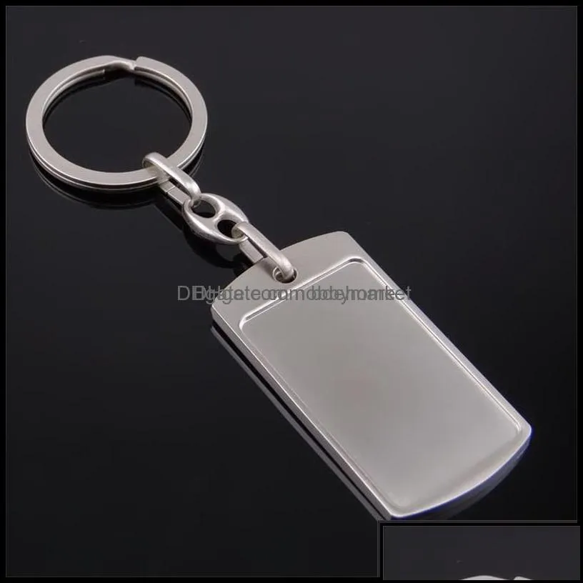 Key Rings Jewelry Blank Diy Custom Engraved Personalized Keychain Alloy Lovers Gift Keyring Creative Lovely Chain Wholesale 100 G2 Drop