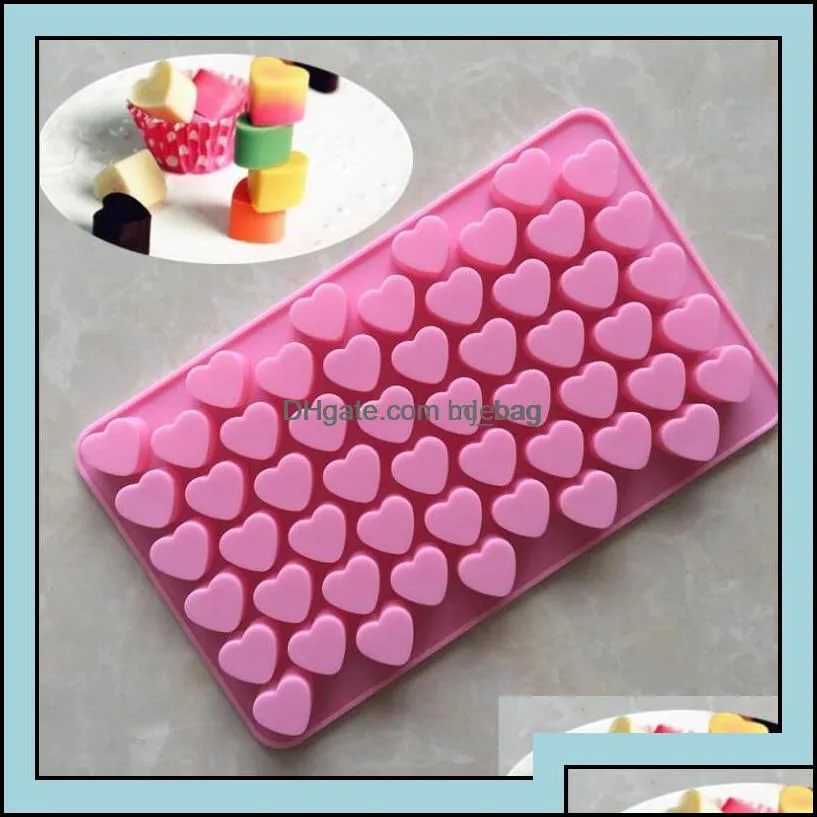 Baking Mods Bakeware Kitchen Dining Bar Home Garden Mini 55 Holes Non-Stick Sile Chocolate Cake Mold Love Heart Shaped Mousse Jelly Mod