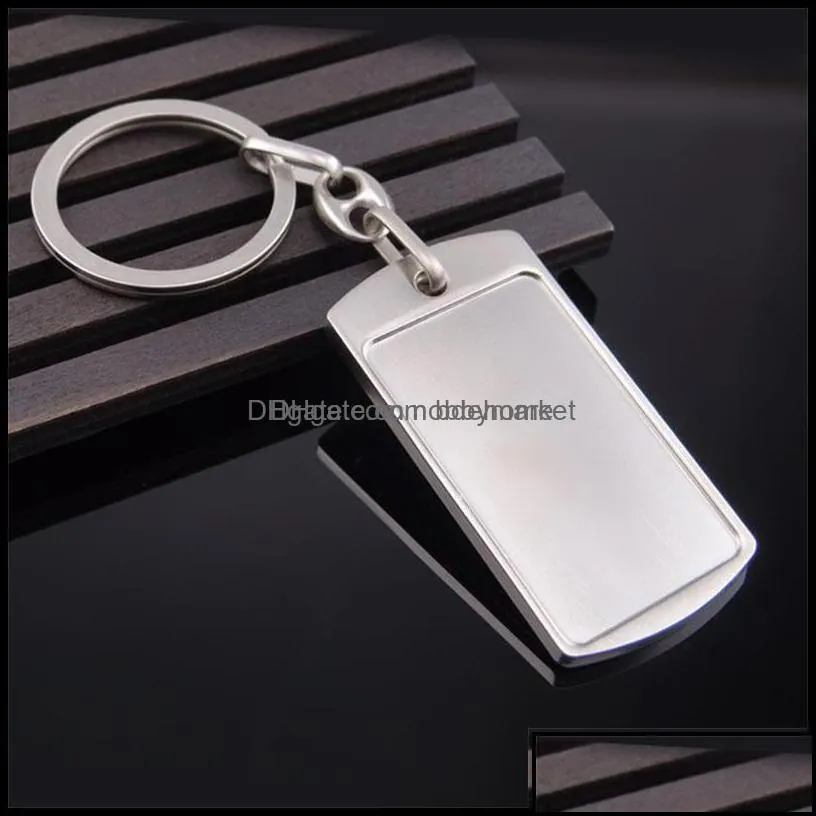 Key Rings Jewelry Blank Diy Custom Engraved Personalized Keychain Alloy Lovers Gift Keyring Creative Lovely Chain Wholesale 100 G2 Drop