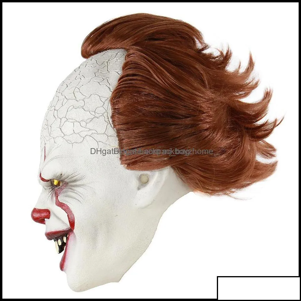 Party Masks Festive Supplies Home Garden Sile Movie Stephen Kings It 2 Joker Pennywise Mask Fl Face Horror Clown Late Dhqc8