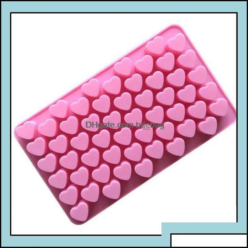 Baking Mods Bakeware Kitchen Dining Bar Home Garden Mini 55 Holes Non-Stick Sile Chocolate Cake Mold Love Heart Shaped Mousse Jelly Mod