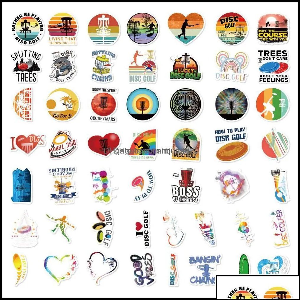 Wall Stickers 50Pcs Sports Disc Golf Sticker Diy Snowboard Laptop Lage Cartoon Graffiti Decals Stickers Drop Delivery 2021 Hairbun2020