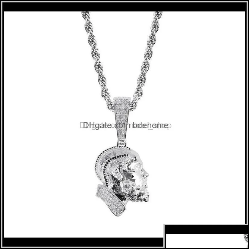 Necklaces Rdotidotp  Cuban Necklace & Pendant With Tennis Chain Iced Out Bling Cubic Zirconia Shining Mens Hip Hop Jewelr