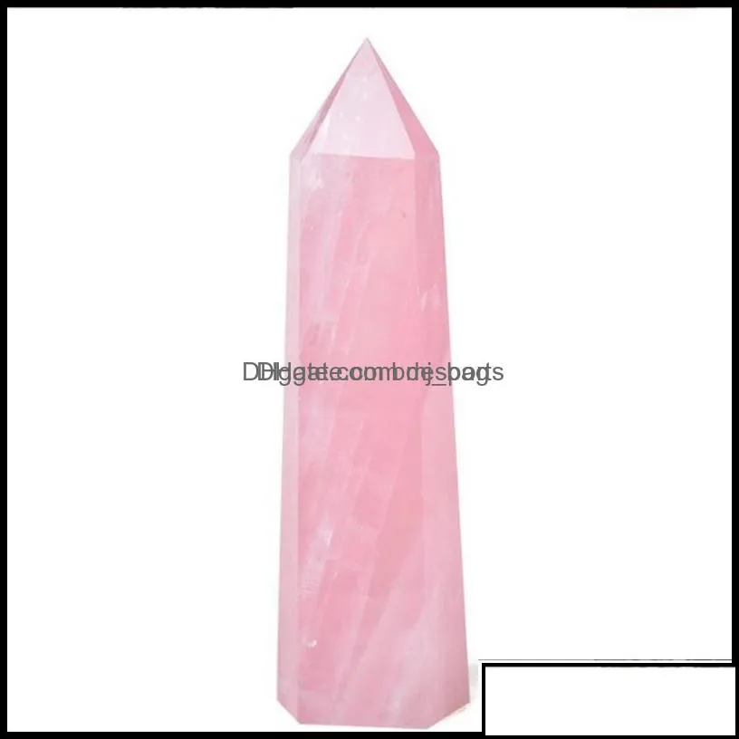 Arts And Crafts Arts Gifts Home Garden Natural Rose Quartz Crystal Tower Mineral Chakra Healing Wandsreiki Energy Stone Six-Sided Point