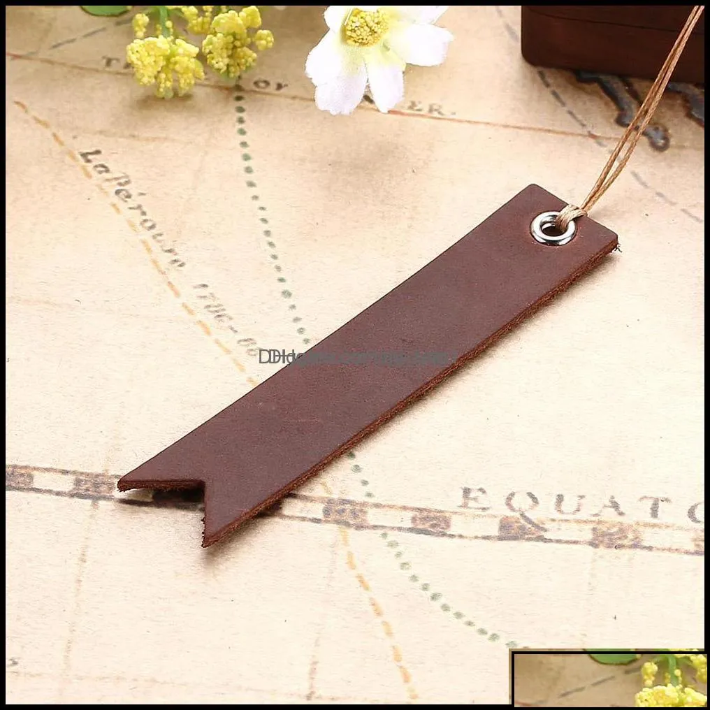 Bookmark Desk Accessories Office School Supplies Business Industrial Vintage Retro Leather Stationer Fl Grain Bookmarks S For Readers