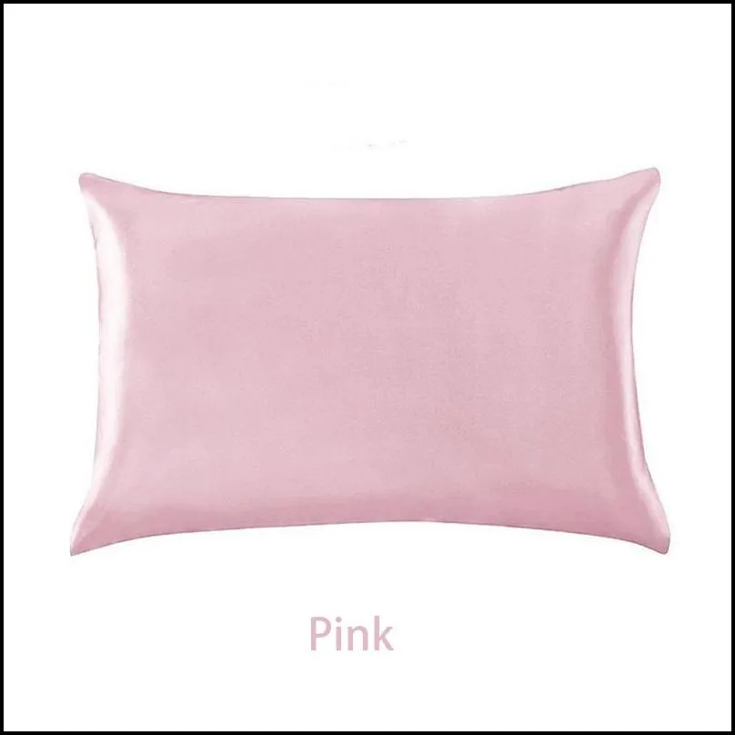 20x26inch silk satin pillowcase 12 colors cooling envelope pillow case ice silks skin-friendly pillowslip bedding supplies
