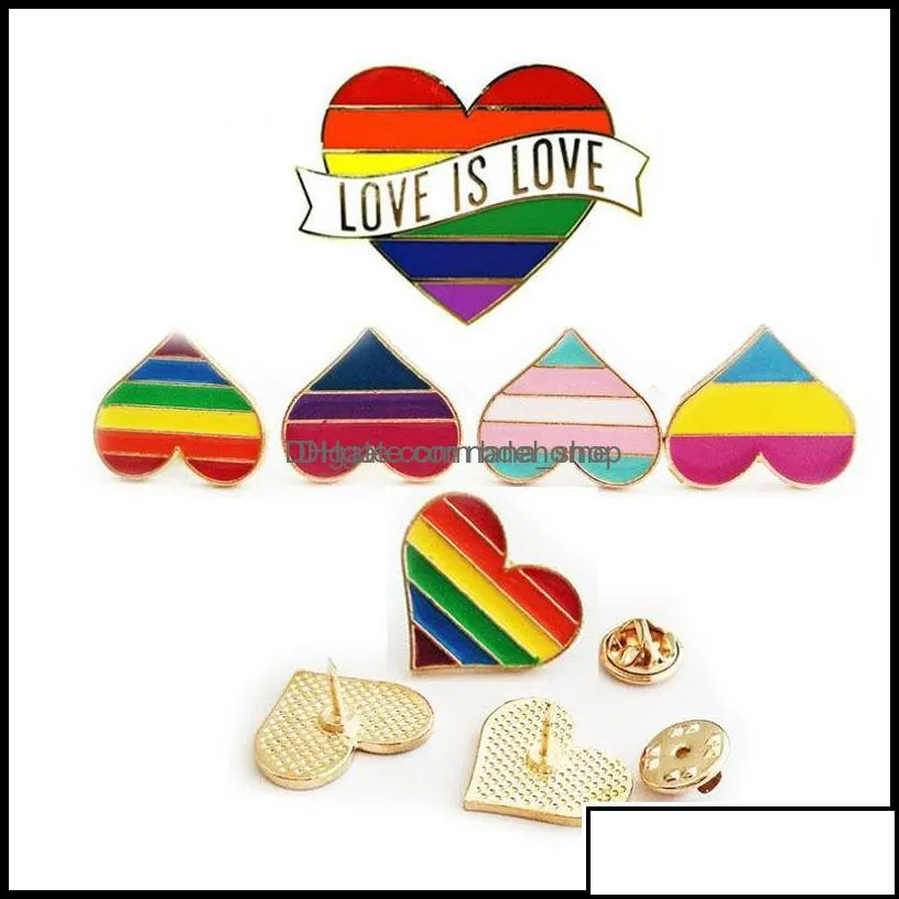 Pins Brooches Jewelry Rainbow Color Enamel Lgbt For Women Men Gay Lesbian Pride Lapel Pins Badge Fashion In Bk 306 T2 Drop Delivery 2021