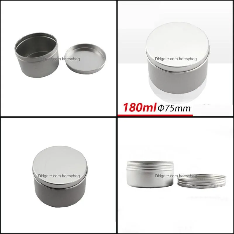 Storage Bottles & Jars Wholesale 6ps Empty 180g Aluminum Candle Jar Mental Containe For Reuse DIY With Lid1