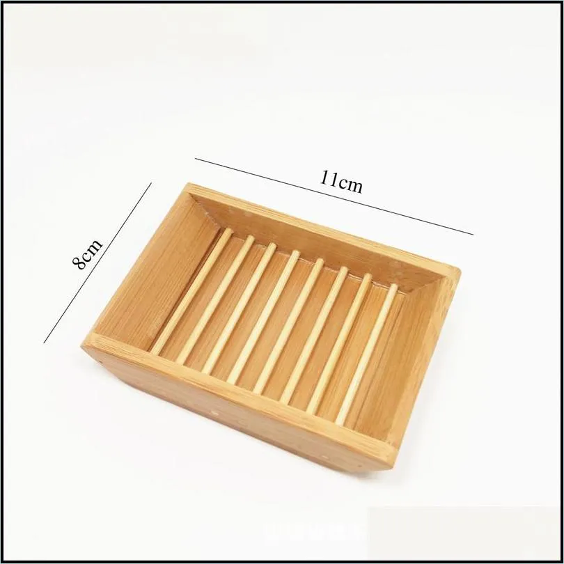 natural bamboo soap dishes soap tray wooden holder shower bathroom accessories drain rack home supplies