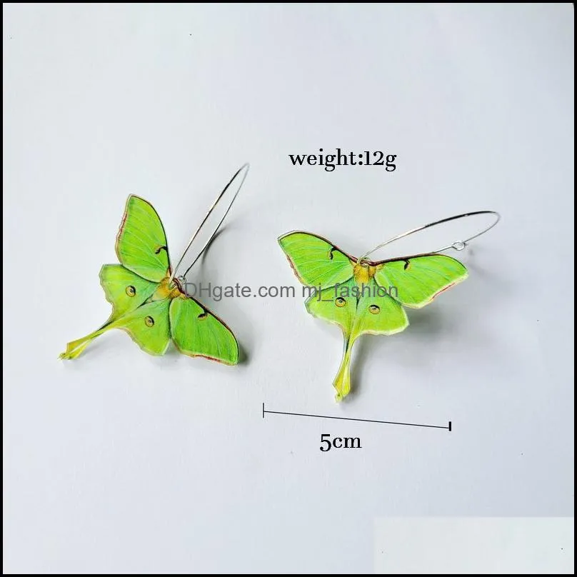 bohemia acrylic colored butterfly dangle earrings for woman fashion moths earrings young girls jewelry accessories gift