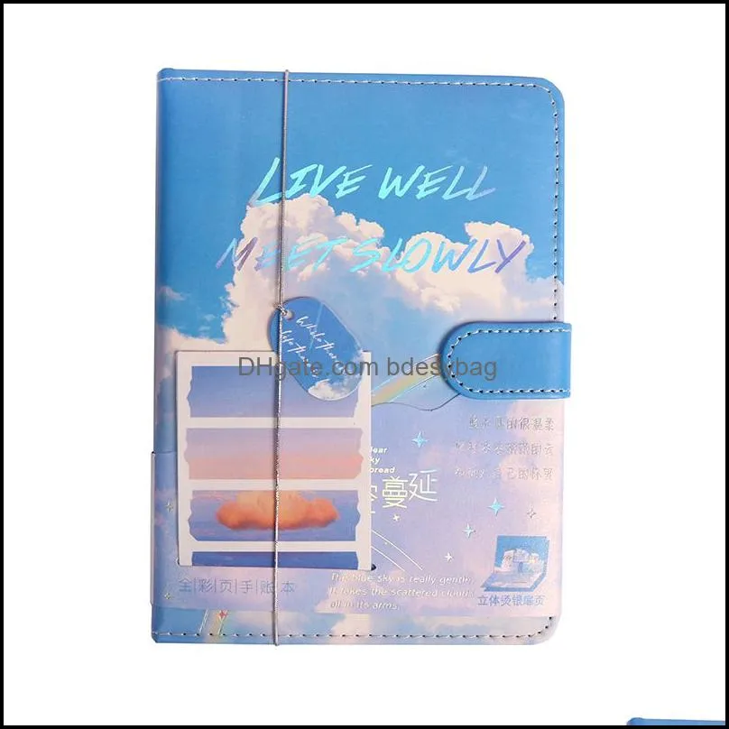 Wind B6PU Magnetic Buckle Book Creative Three-dimensional Title Page Hand Ledger Learning Office Notebook