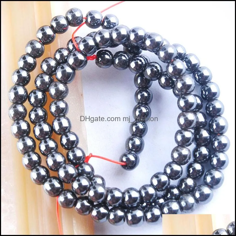 black no magnetic materials hematite stone round ball beads 2 3 4mm for diy jewelry making necklace bracelet bl305