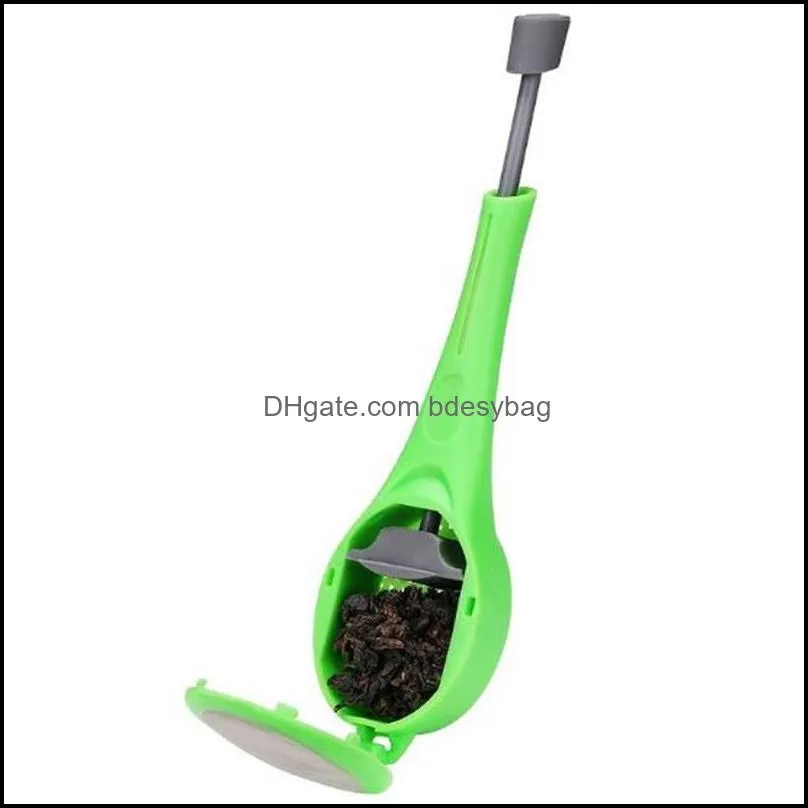 Tea Tools Infuser Gadget Measure Swirl Steep Stir & Press Plastic Strainer Dining Drinkware