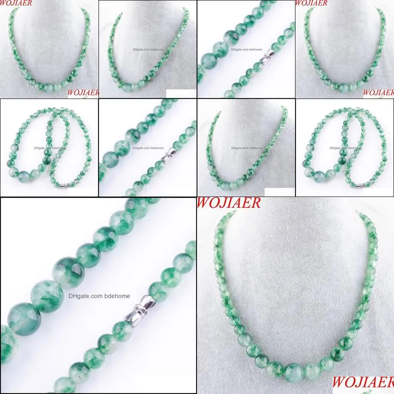 jasper gem stone 6-14mm graduated round beads women necklace 17.5 inches strand jewelry f3003