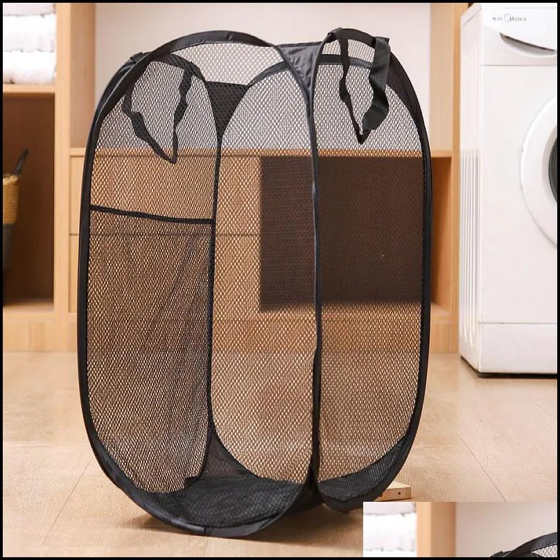 foldable mesh laundry basket clothes storage supplies washing clothes laundry bag hamper storage bags