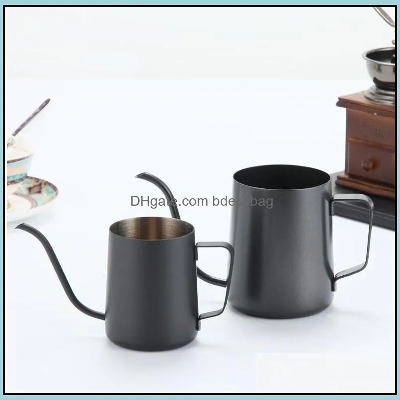 250ml/350ml/600ml Stainless Steel Teapot Drip Coffee Pot Long Spout Kettle Cup Home Kitchen Tea Tool