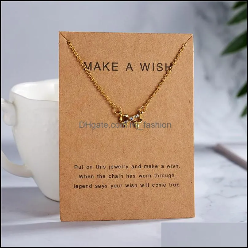 bow pendant necklaces micro inlaid clavicle chain jewelry gift choker