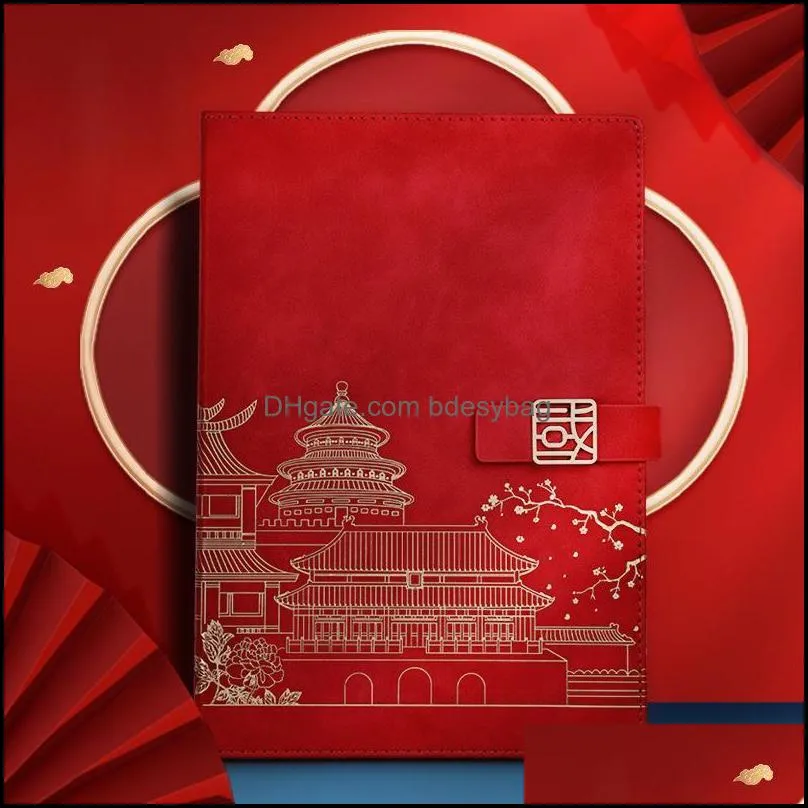 Notepads 2022 Chinese Style Notebook Gift Box Kawaii Supplies Student Stationery Office Planner Agenda Retro Notepad Christmas