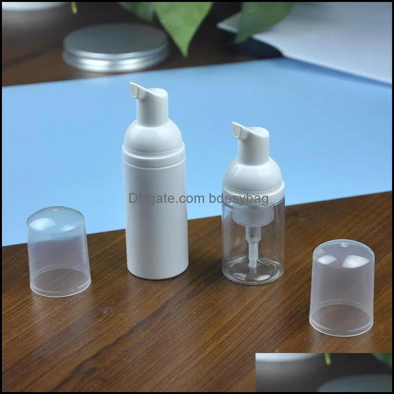 30ml 50ml 60ml Plastic Foam Pump Bottle 2oz Clear White Soap Dispenser Bottles Hand Sanitizer Mousses Liquid Foaming Container GF389