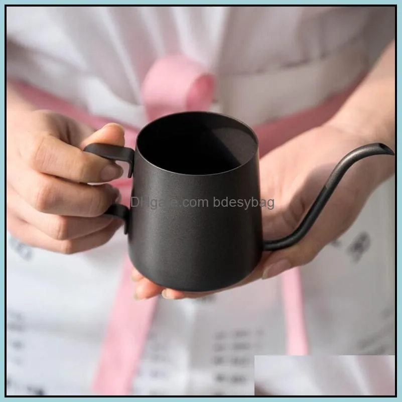 250ml/350ml/600ml Stainless Steel Teapot Drip Coffee Pot Long Spout Kettle Cup Home Kitchen Tea Tool