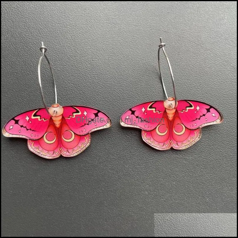 bohemia acrylic colored butterfly dangle earrings for woman fashion moths earrings young girls jewelry accessories gift