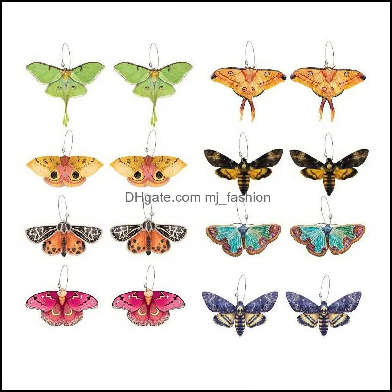 bohemia acrylic colored butterfly dangle earrings for woman fashion moths earrings young girls jewelry accessories gift