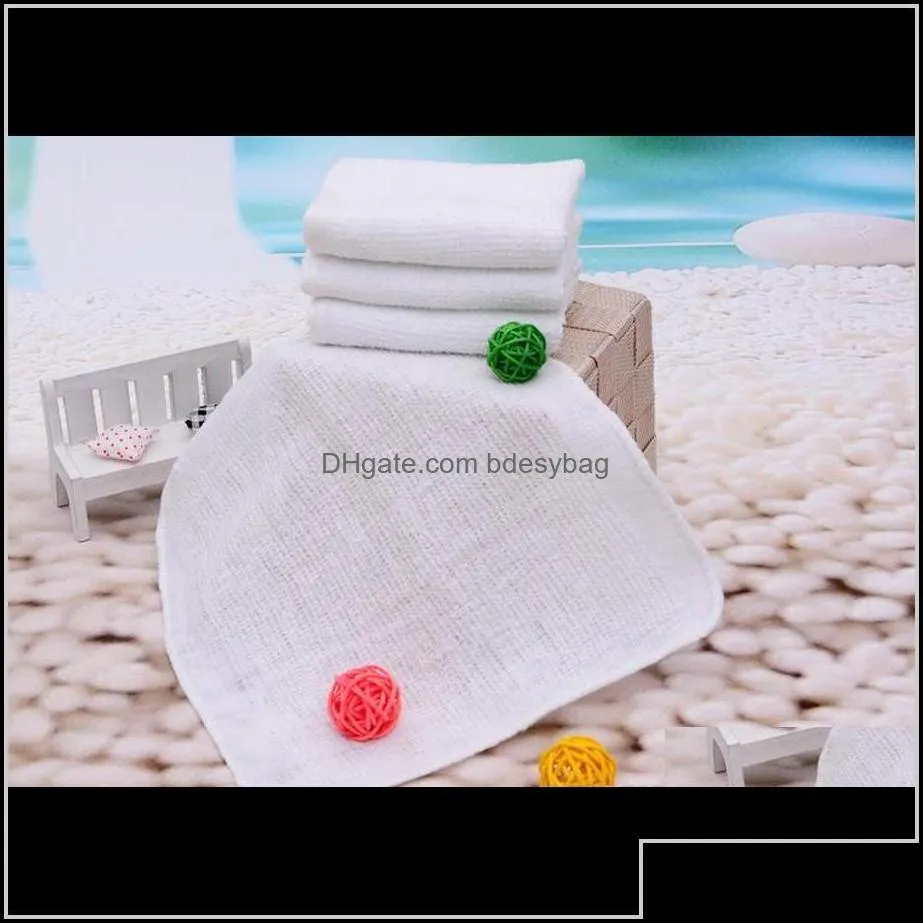 Textiles Home & Garden Drop Delivery 2021 White Small Square 20X20Cm Custom Gift Giveaway Absorbent Hand Towel El Cotton Napkin