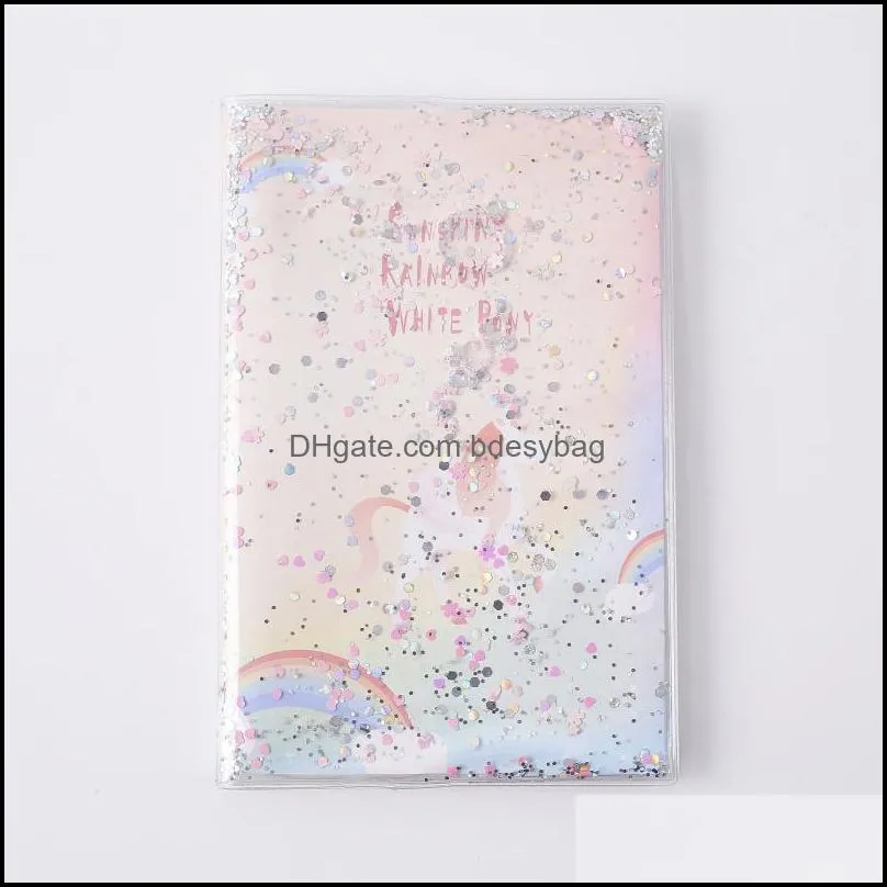 Notepads Cute PVC Notebook Paper Diary School Shiny Cool Kawaii Agenda Schedule Planner Sketchbook Gift For Girl