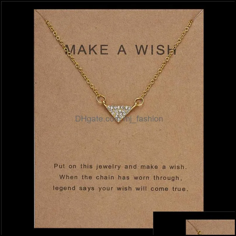 triangle pendant necklaces micro inlaid clavicle chain jewelry gift zircon choker