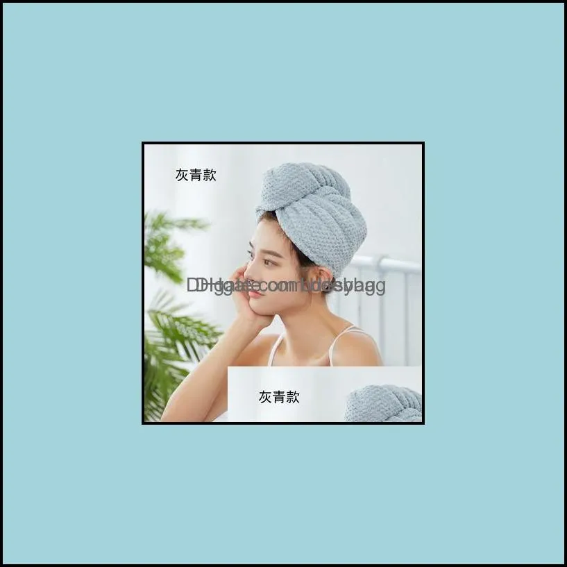 Towel Home Textiles & Garden Microfiber Hair Towels Wrap For Women Curly Spa Turban Rapid Drying Bath Shower Cap Quick Dry Head Drop