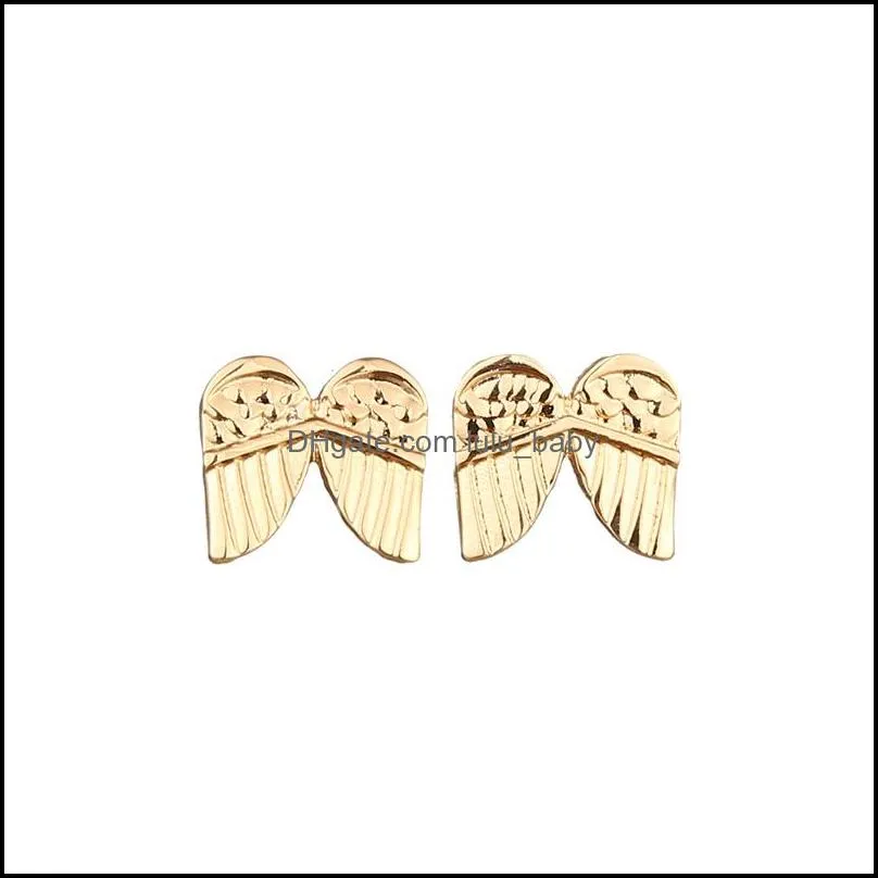 angel earrings alloy exquisite gold silver colors stud earrings women`s cute charming card jewelry gifts for girls