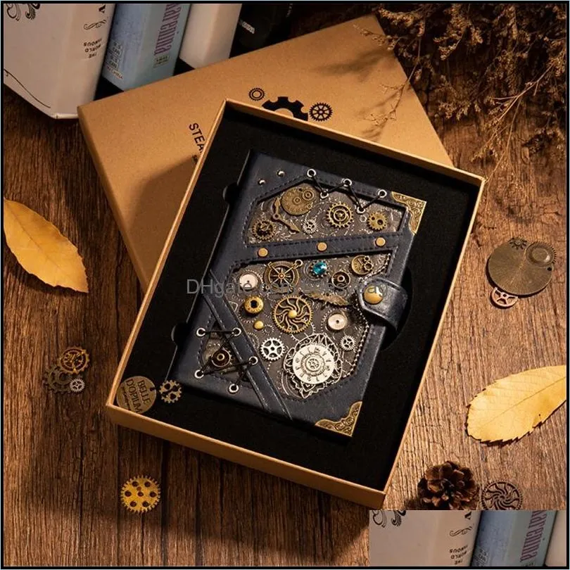 Notepads Steampunk Gear Retro Notebook Artwork Level Handmade Exquisite Novelty Gift 2pcsNotepads