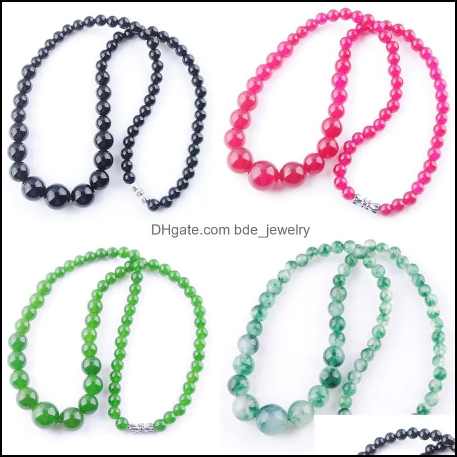 pink rose quartz gem stone 6-14mm graduated round beads women necklace 17.5 inches strand jewelry f3004