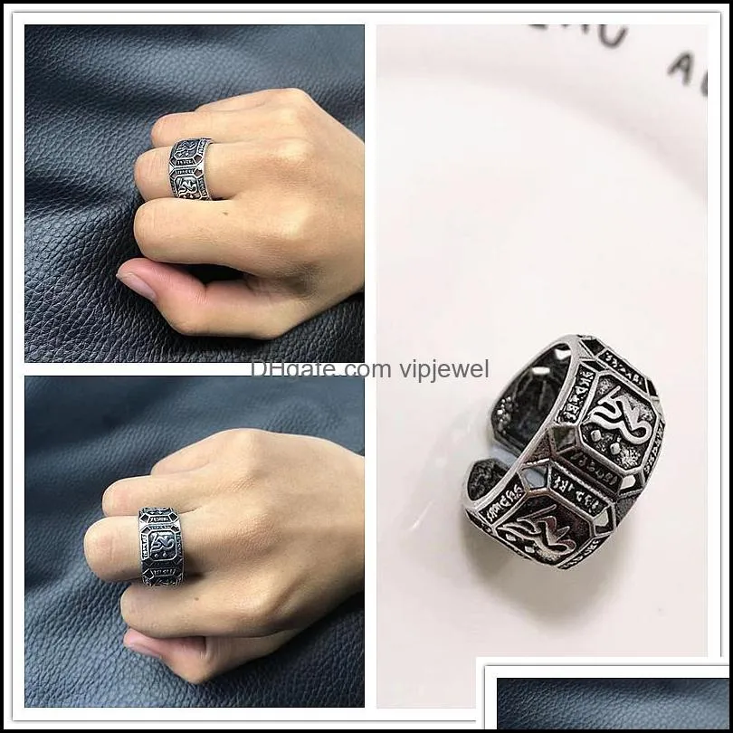 20pcs/lot vintage punk antique silver color metal band rings for men women party gifts jewelry mix style wholesale bulk lots