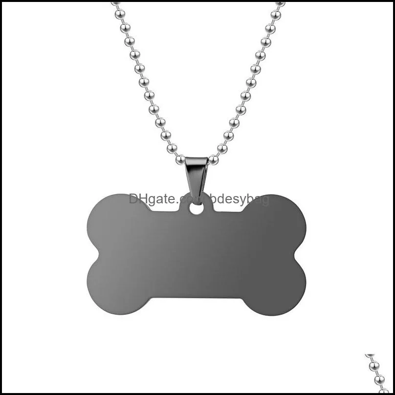 Bone personalized Dog Tag pet metal blank label stainless steel double-sided ID Card engraving GF158