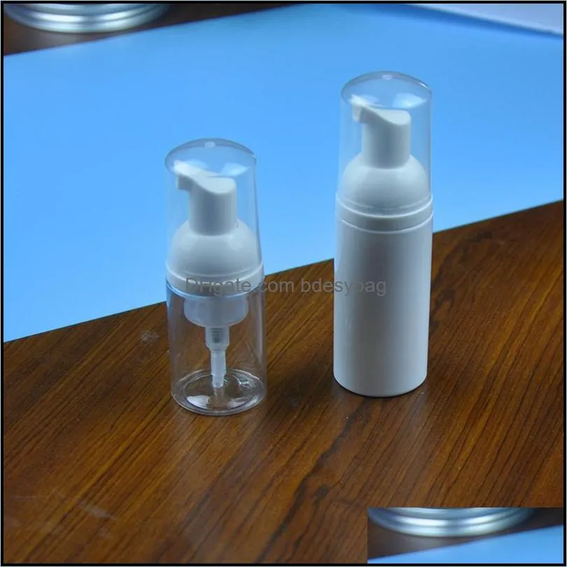 30ml 50ml 60ml Plastic Foam Pump Bottle 2oz Clear White Soap Dispenser Bottles Hand Sanitizer Mousses Liquid Foaming Container GF389